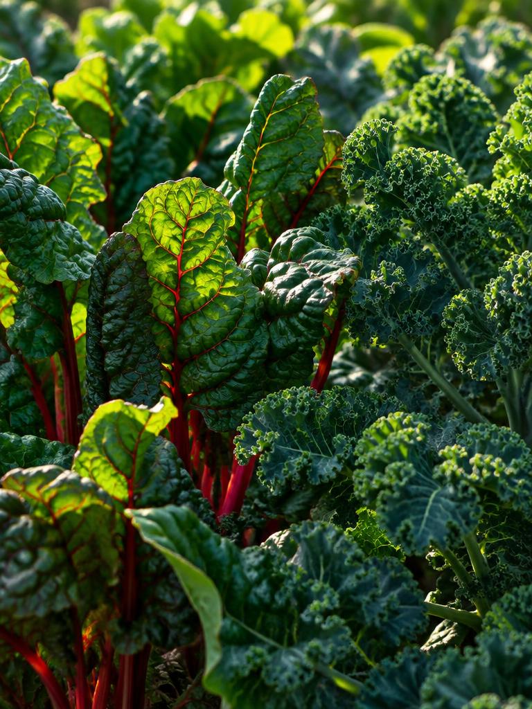 Leafy greens growing in the field